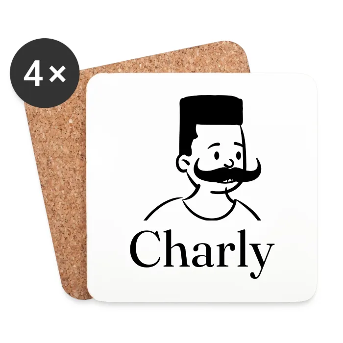 Lot de dessous de verre personnalisés au prénom Charly