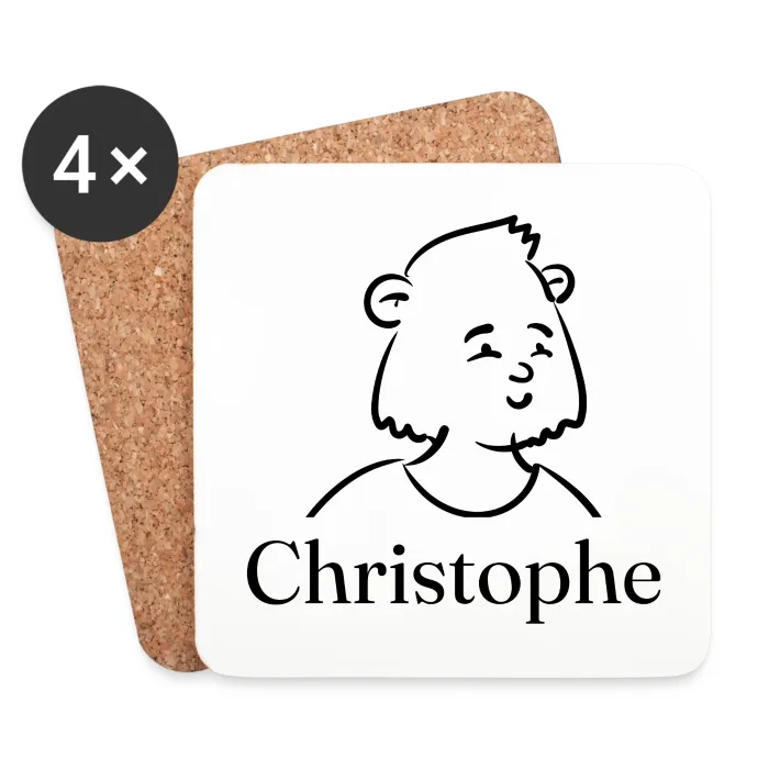 Lot de dessous de verre personnalisés au prénom Christophe