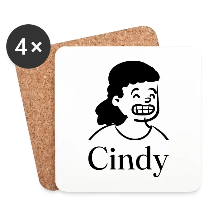 Lot de dessous de verre personnalisés au prénom Cindy