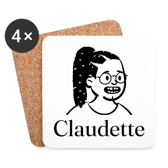 Lot de dessous de verre personnalisés au prénom Claudette