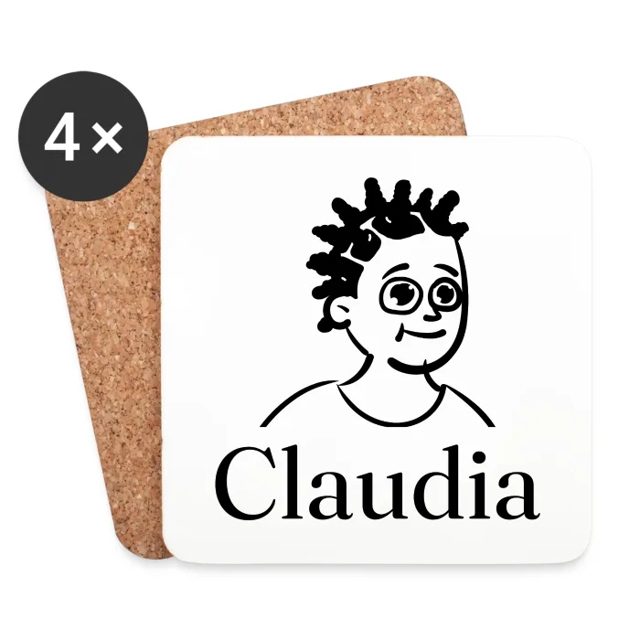 Lot de dessous de verre personnalisés au prénom Claudia