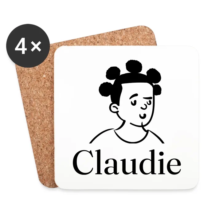 Lot de dessous de verre personnalisés au prénom Claudie