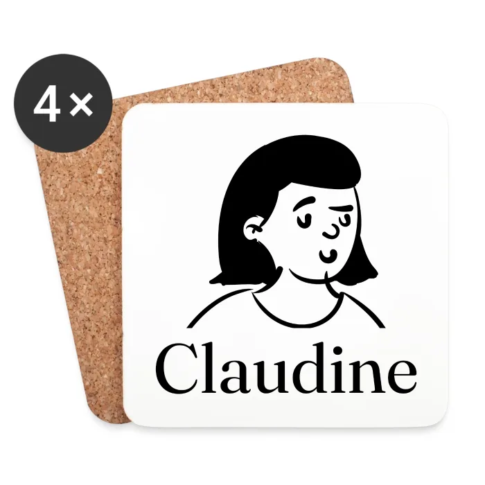 Lot de dessous de verre personnalisés au prénom Claudine