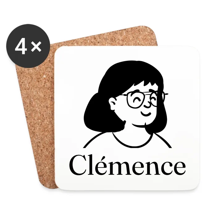 Lot de dessous de verre personnalisés au prénom Clémence