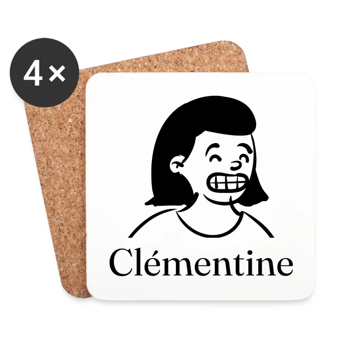 Lot de dessous de verre personnalisés au prénom Clémentine