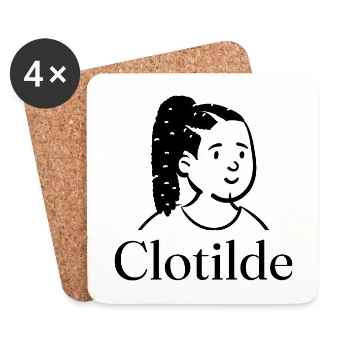 Lot de dessous de verre personnalisés au prénom Clotilde