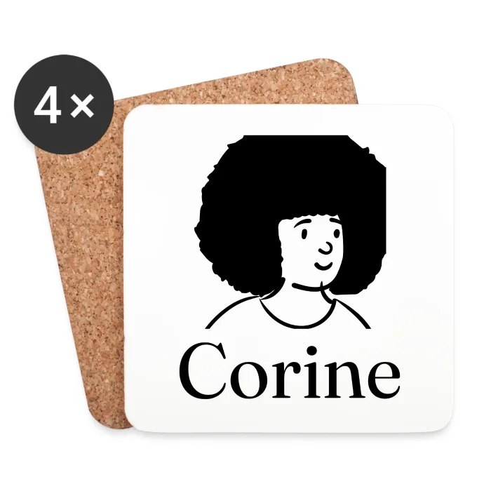 Lot de dessous de verre personnalisés au prénom Corine
