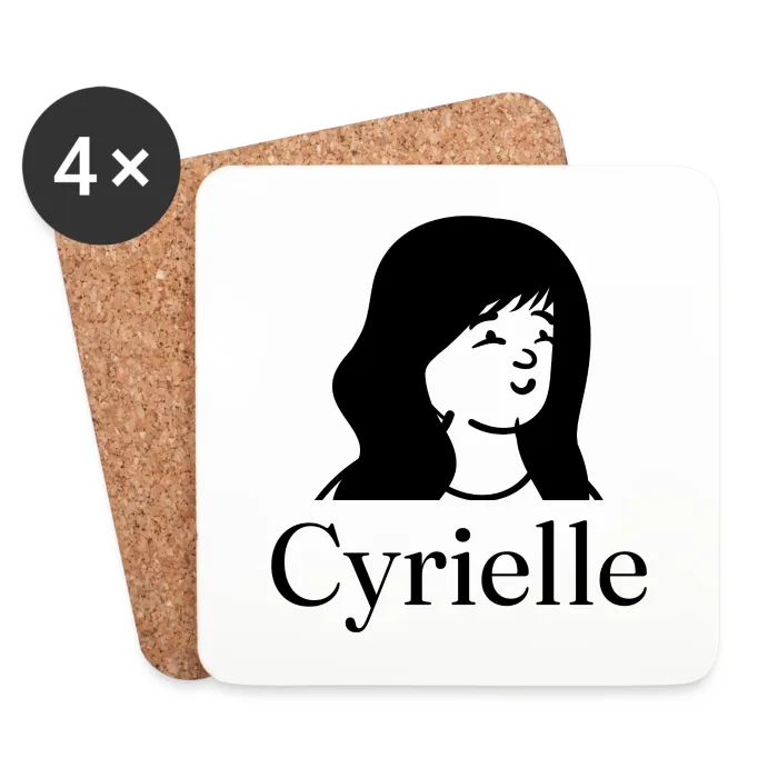 Lot de dessous de verre personnalisés au prénom Cyrielle