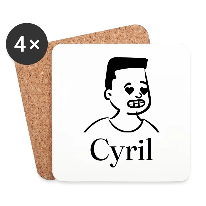 Lot de dessous de verre personnalisés au prénom Cyril
