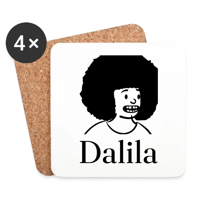 Lot de dessous de verre personnalisés au prénom Dalila