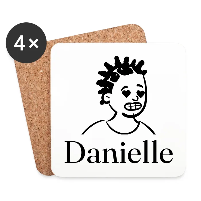 Lot de dessous de verre personnalisés au prénom Danielle
