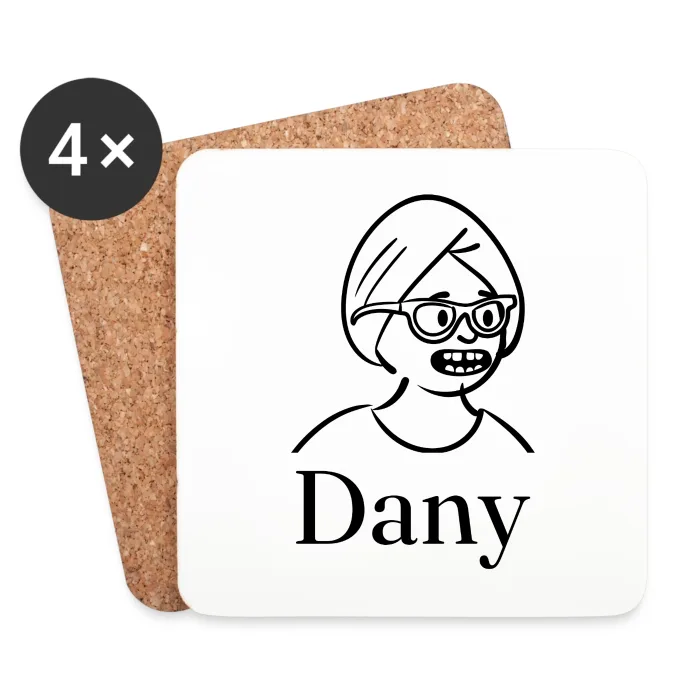 Lot de dessous de verre personnalisés au prénom Dany