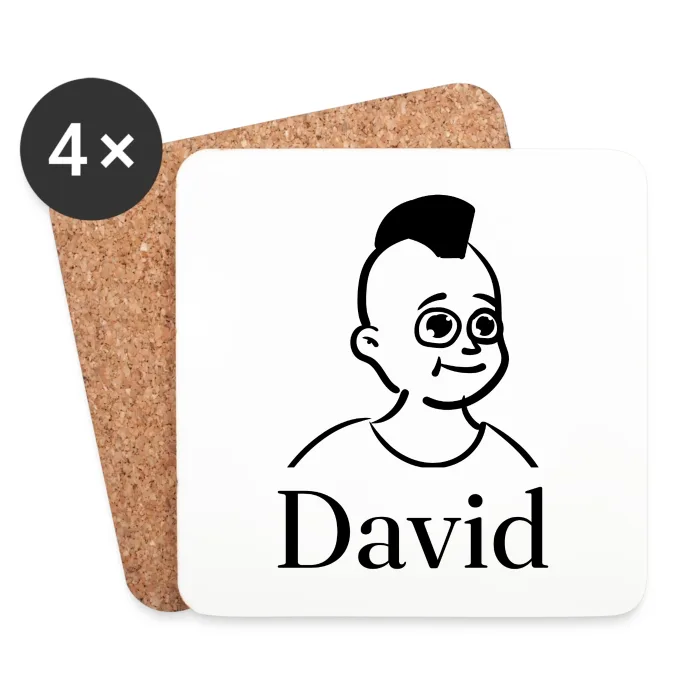 Lot de dessous de verre personnalisés au prénom David