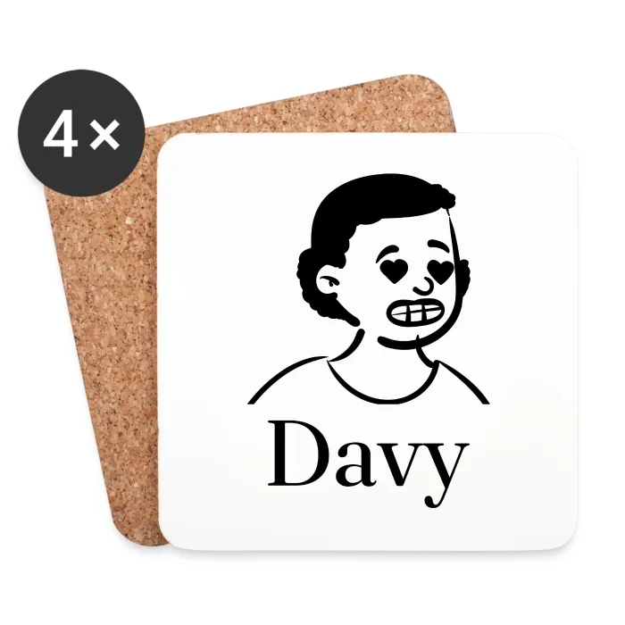 Lot de dessous de verre personnalisés au prénom Davy