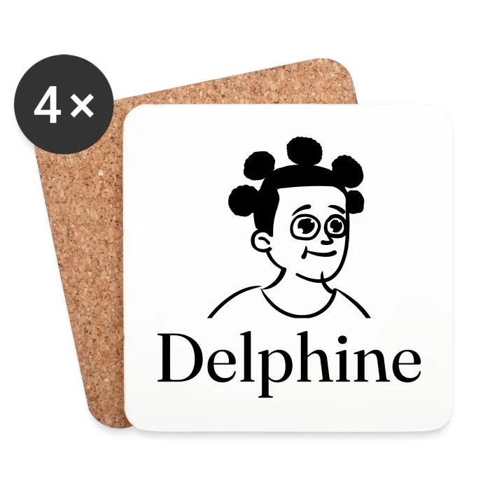 Lot de dessous de verre personnalisés au prénom Delphine