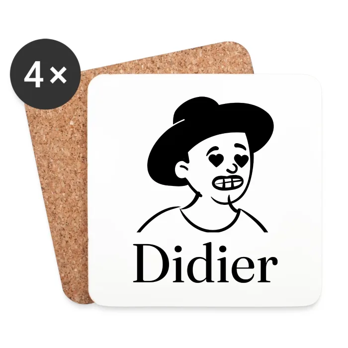 Lot de dessous de verre personnalisés au prénom Didier