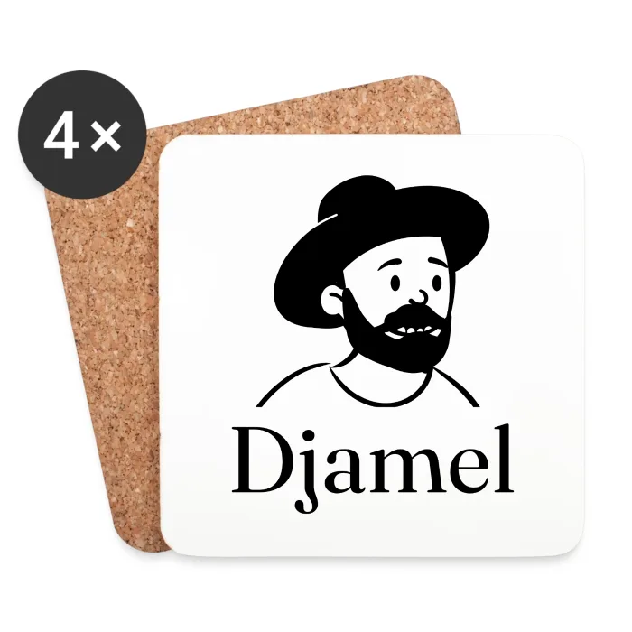 Lot de dessous de verre personnalisés au prénom Djamel