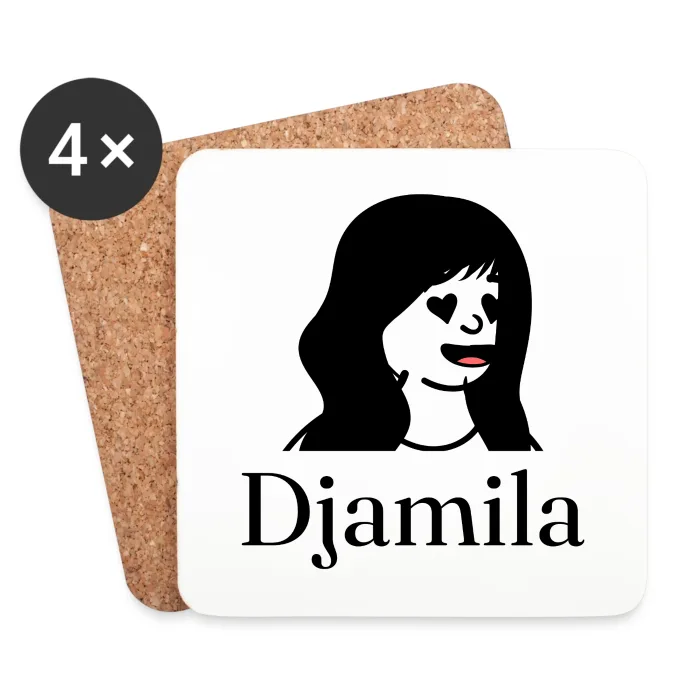 Lot de dessous de verre personnalisés au prénom Djamila