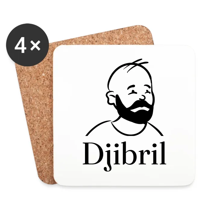 Lot de dessous de verre personnalisés au prénom Djibril