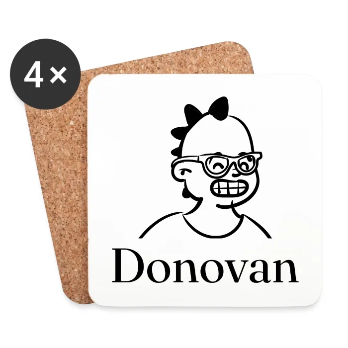 Lot de dessous de verre personnalisés au prénom Donovan