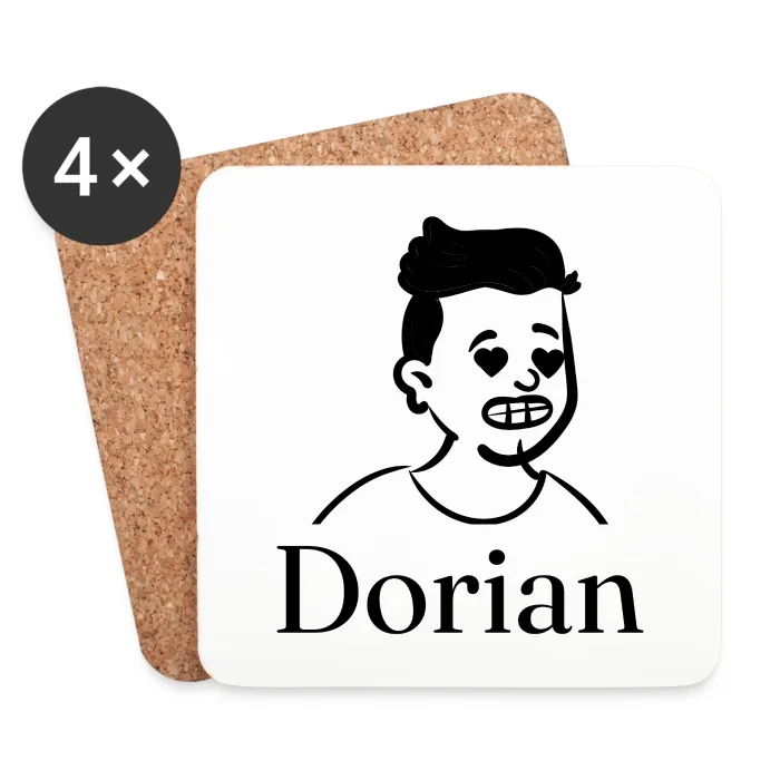 Lot de dessous de verre personnalisés au prénom Dorian