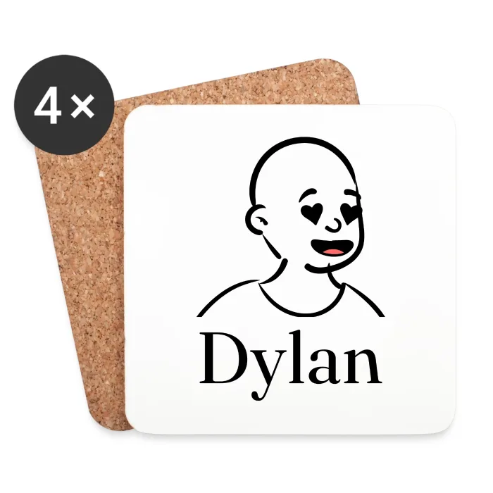 Lot de dessous de verre personnalisés au prénom Dylan