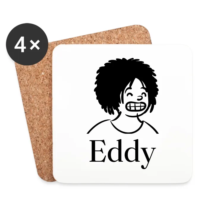Lot de dessous de verre personnalisés au prénom Eddy