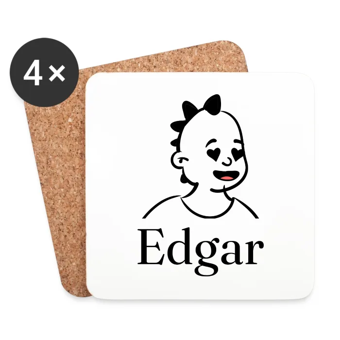 Lot de dessous de verre personnalisés au prénom Edgar