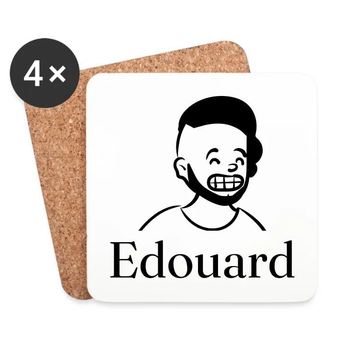 Lot de dessous de verre personnalisés au prénom Edouard