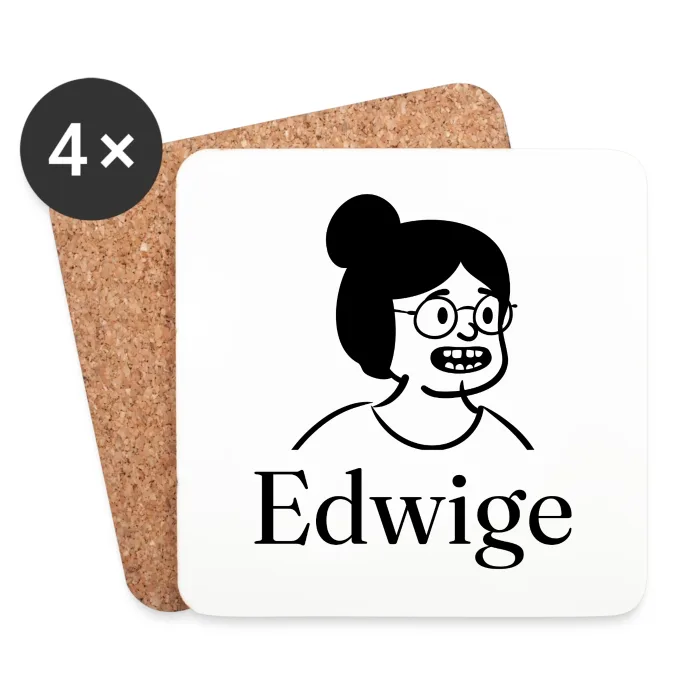 Lot de dessous de verre personnalisés au prénom Edwige