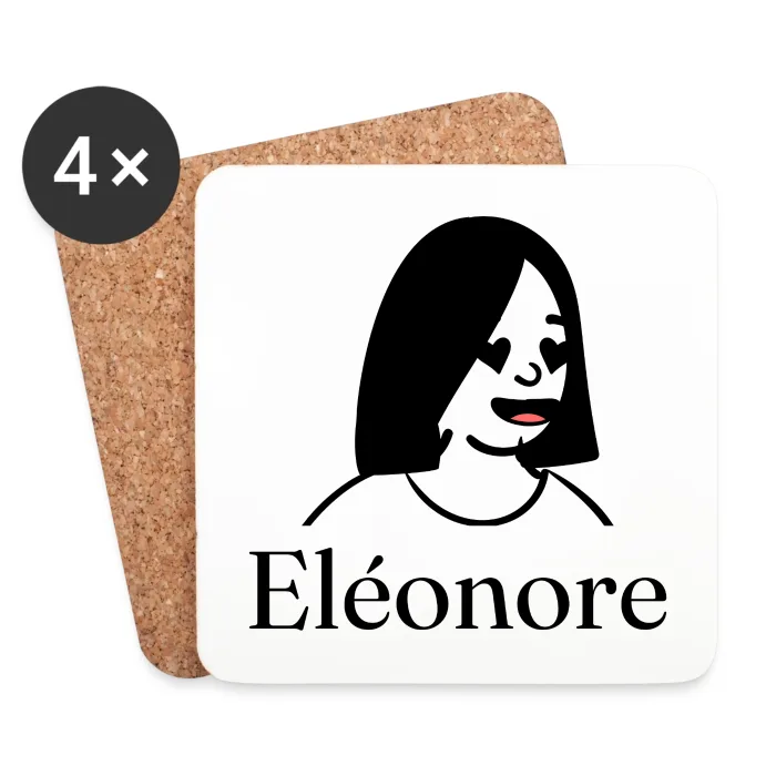 Lot de dessous de verre personnalisés au prénom Eléonore