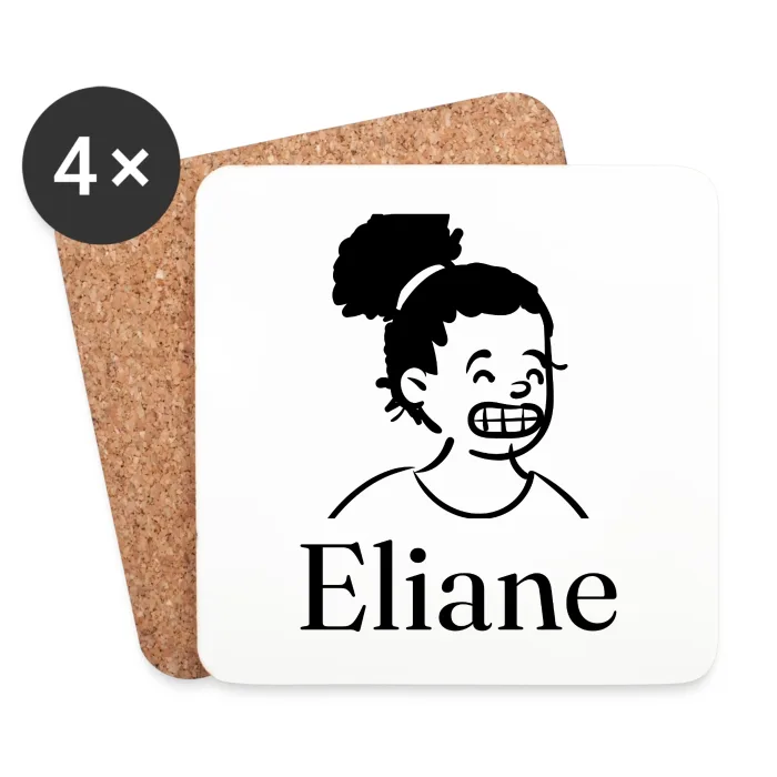 Lot de dessous de verre personnalisés au prénom Eliane