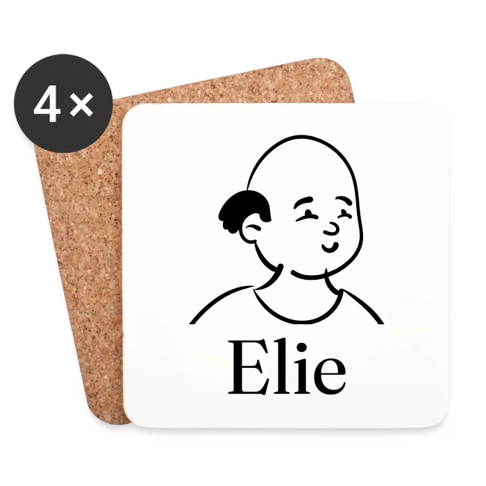 Lot de dessous de verre personnalisés au prénom Elie