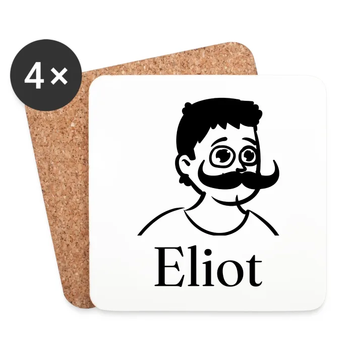 Lot de dessous de verre personnalisés au prénom Eliot