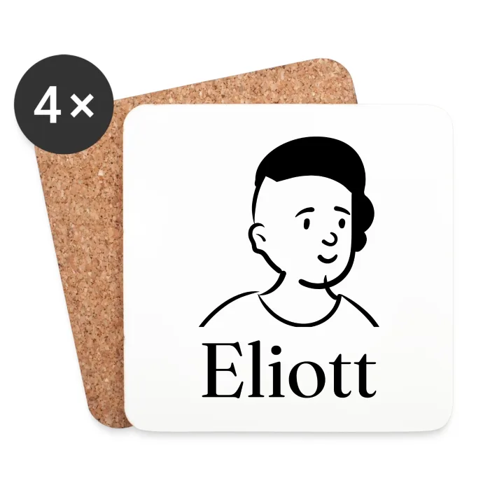 Lot de dessous de verre personnalisés au prénom Eliott