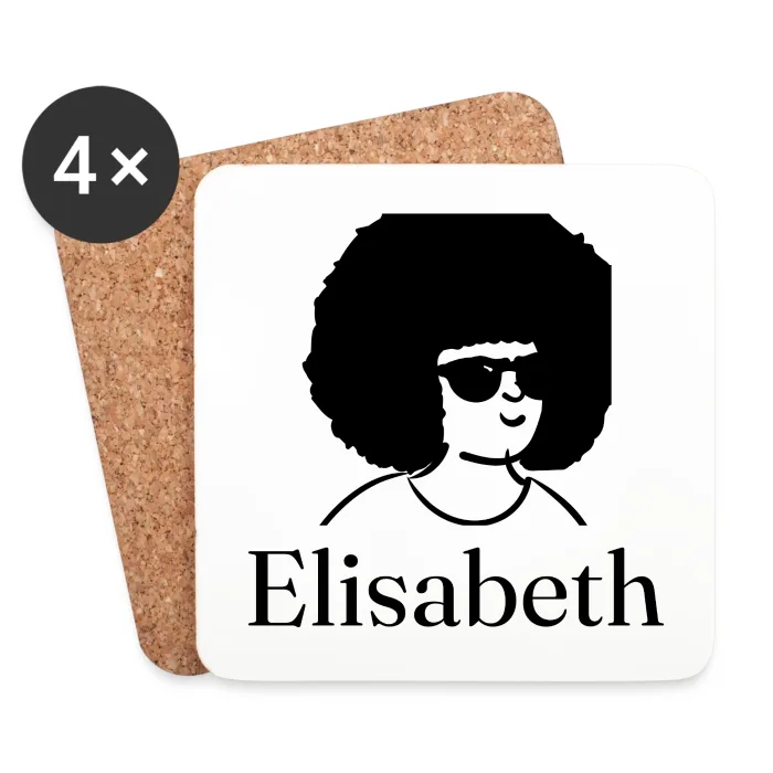Lot de dessous de verre personnalisés au prénom Elisabeth