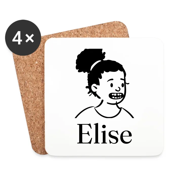 Lot de dessous de verre personnalisés au prénom Elise