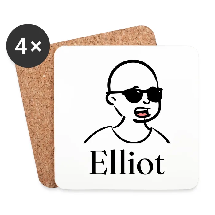 Lot de dessous de verre personnalisés au prénom Elliot