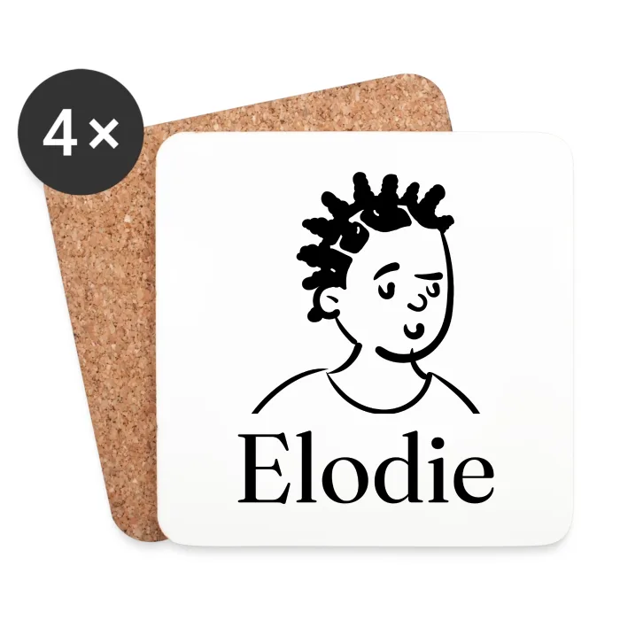 Lot de dessous de verre personnalisés au prénom Elodie