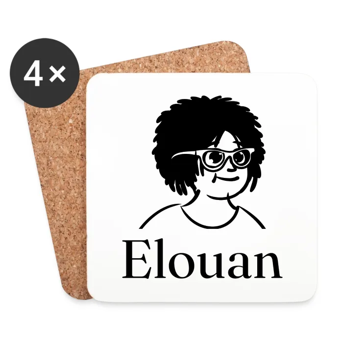 Lot de dessous de verre personnalisés au prénom Elouan
