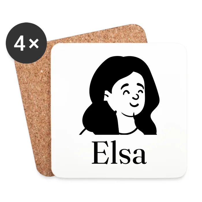 Lot de dessous de verre personnalisés au prénom Elsa