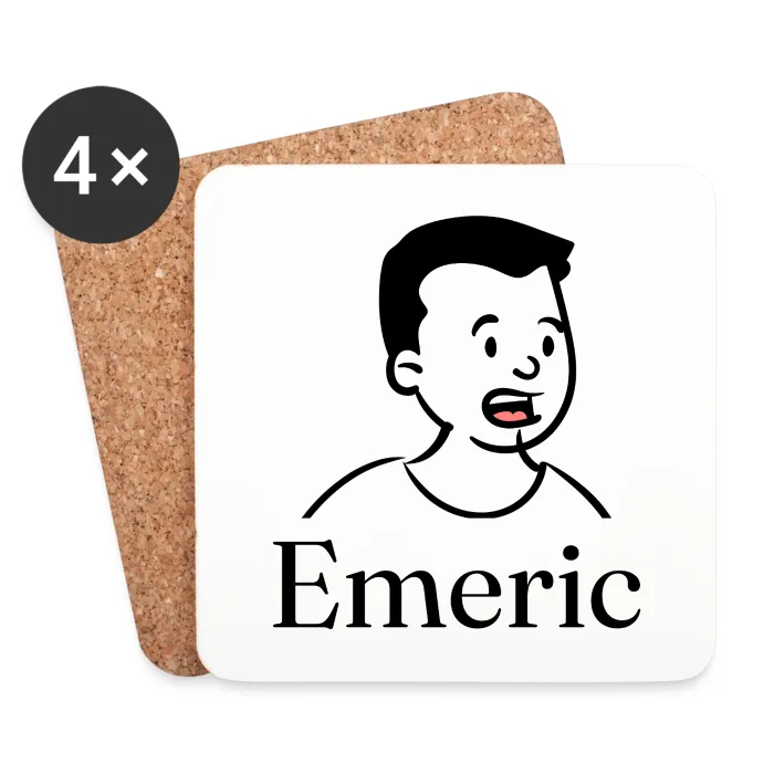 Lot de dessous de verre personnalisés au prénom Emeric