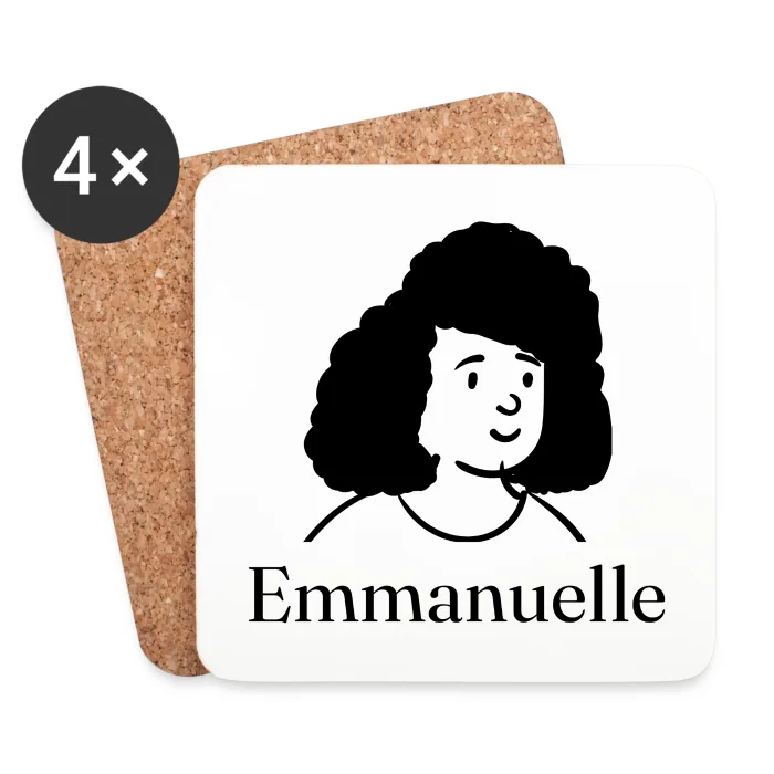 Lot de dessous de verre personnalisés au prénom Emmanuelle