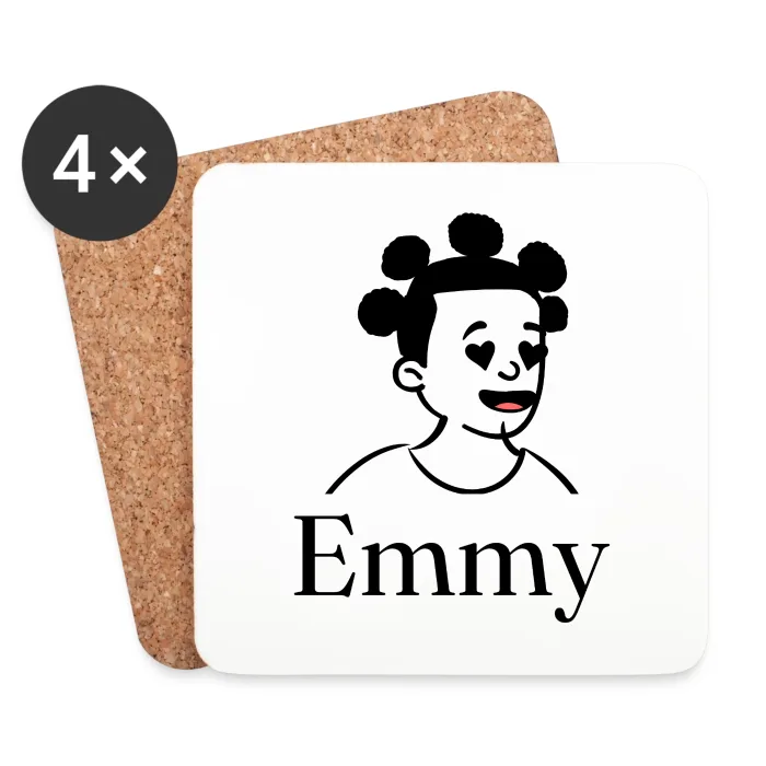 Lot de dessous de verre personnalisés au prénom Emmy