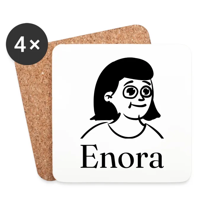 Lot de dessous de verre personnalisés au prénom Enora