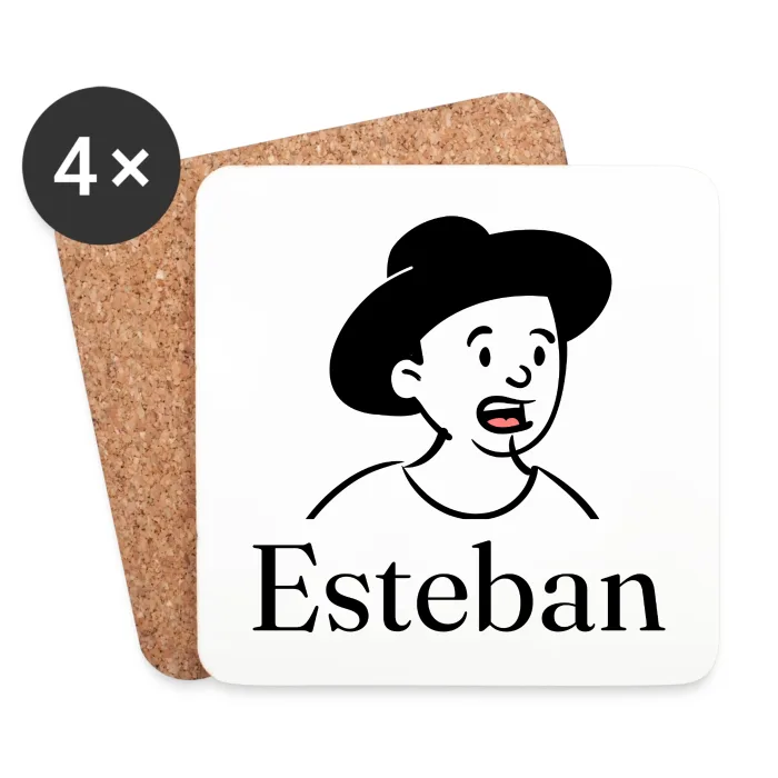 Lot de dessous de verre personnalisés au prénom Esteban