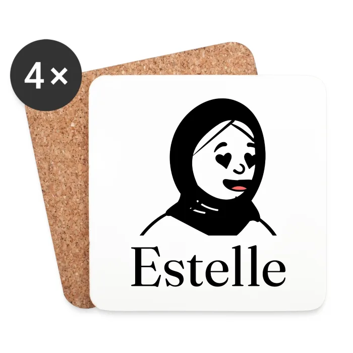 Lot de dessous de verre personnalisés au prénom Estelle