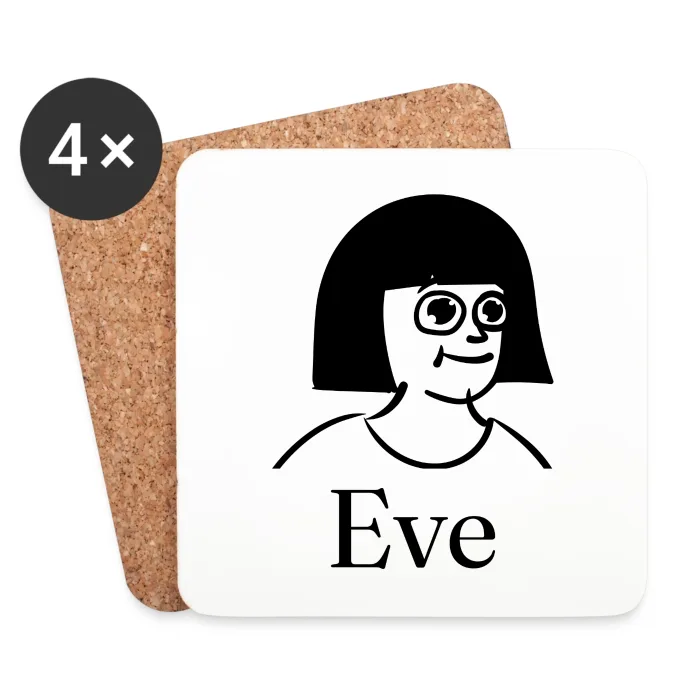 Lot de dessous de verre personnalisés au prénom Eve