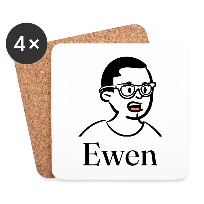 Lot de dessous de verre personnalisés au prénom Ewen