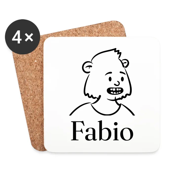 Lot de dessous de verre personnalisés au prénom Fabio